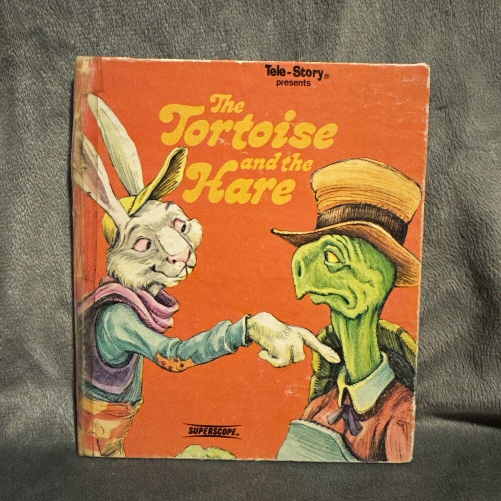 Vintage 1981 Tele-Story The Tortoise and the Hare Hardback Book Superscope